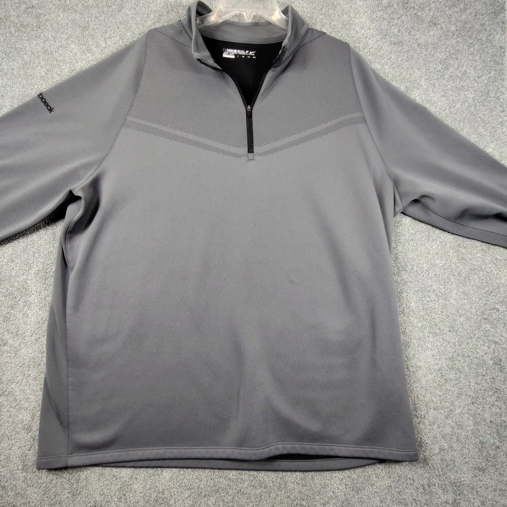 Nike Golf Jacket Dri Fit Standard Performance 1/4 Zip Pullover Mens 2XL Gray